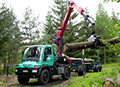 Langholztransport mit Unimog U 500